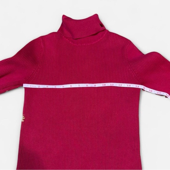 Vintage Lauren Ralph Lauren Ribbed Turtleneck Sweater - Red, Size Small - Picture 5 of 7